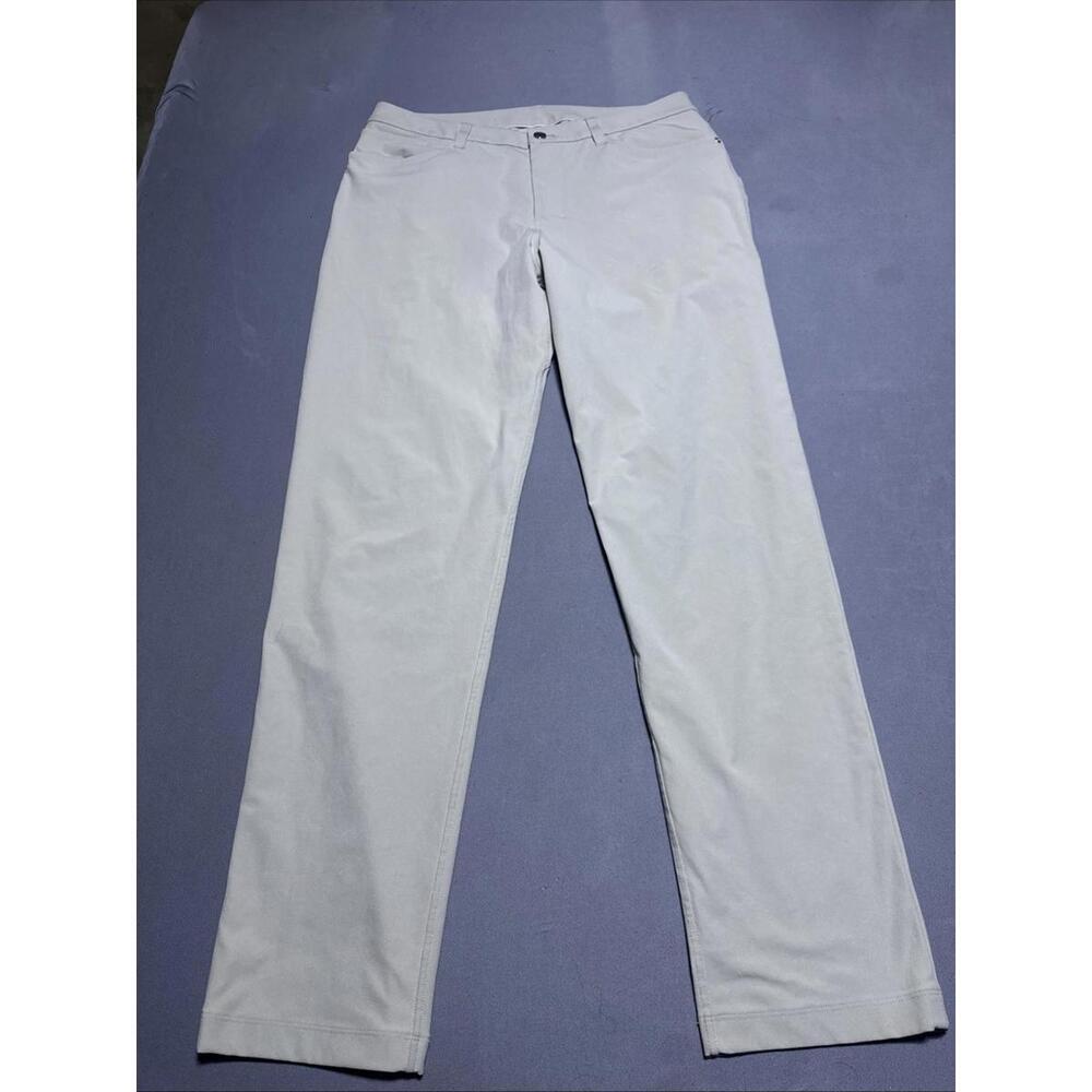 Lululemon ABC Pants Men's 33 Beige Classic-Fit 5 Pocket Warpstream LM5AQ9S